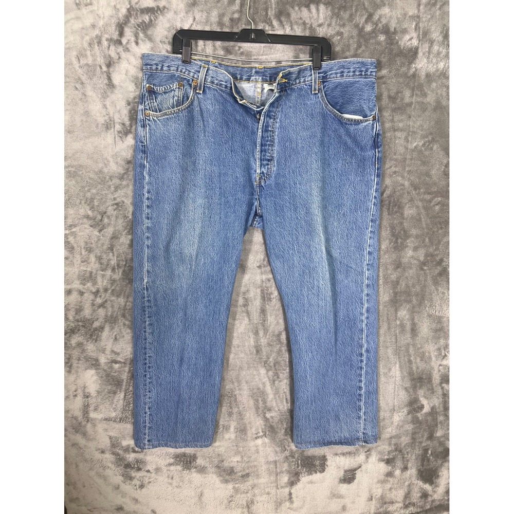 Levis 501 Original Fit Jeans Mens 41x30 Blue Denim Button Fly Straight Leg